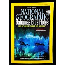 National Geographic Aug 2010 Bahamas blue holes.
