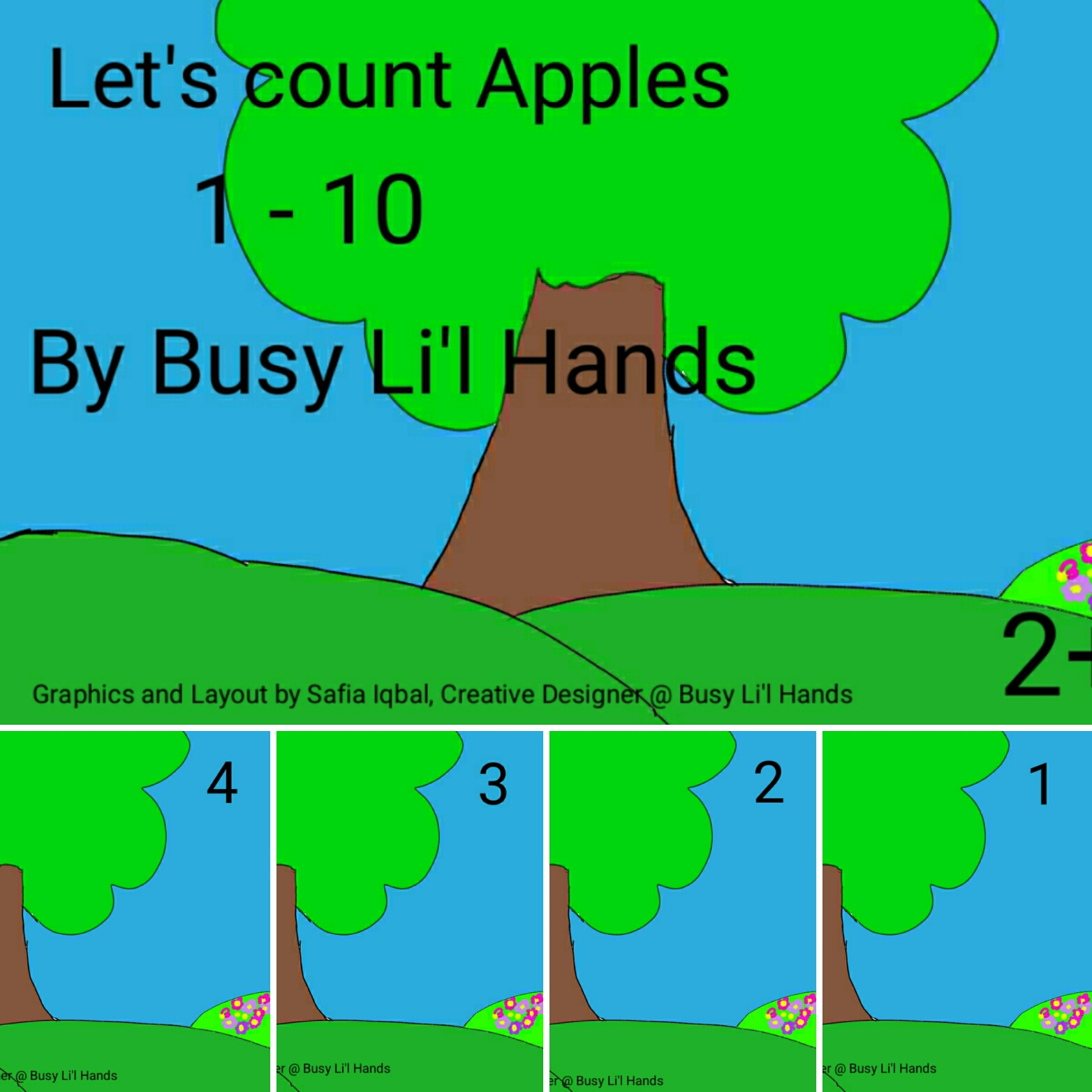 Counting Apples - Play Dough Mats - Set of 10
