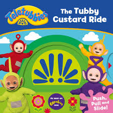teletubbies: the tubby custard ride ( push, pull and slide! board book )