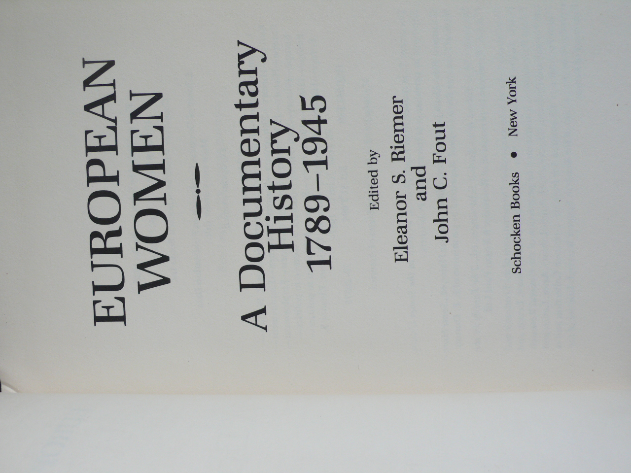 european women: a documentary history 1789-1945
