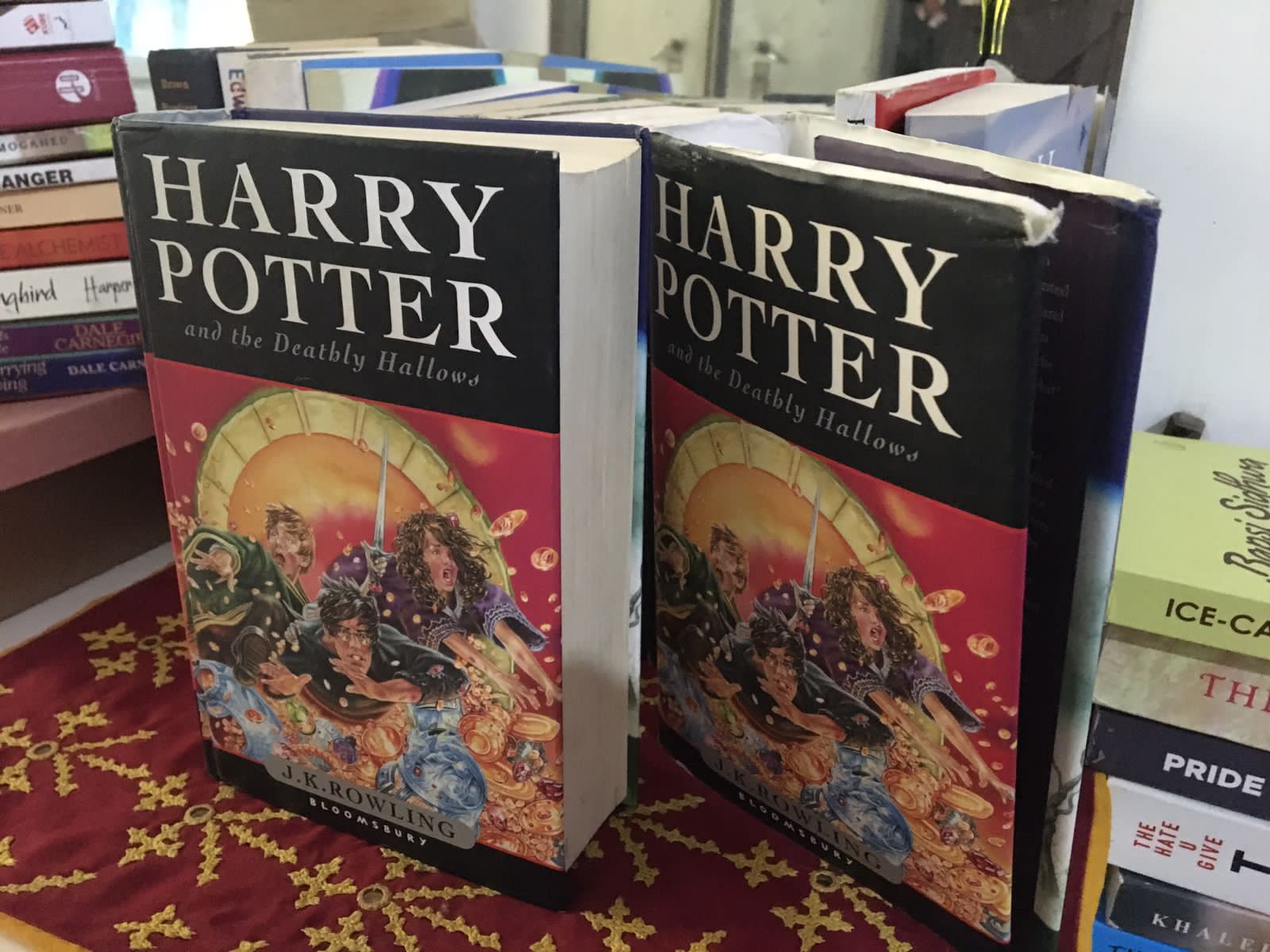 harry potter and the deathly hallows, first edition, rare book and  cover art by jason carcroft