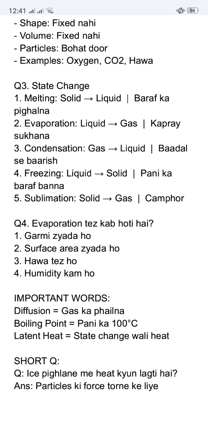 9th class science - chapter 1 matter in our surroundings notes