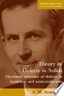 theory of defects in solids. electronic structure of dedects in insulators and semiconductors